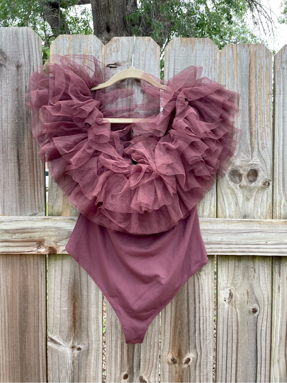 Free People Intimately Big Love Tulle Off The Shoulder Bodysuit